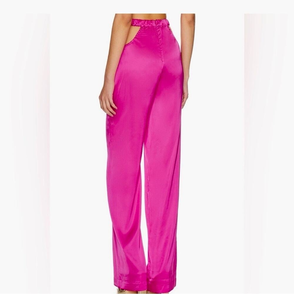 Camila Coelho hot pink satin hip cutout Wide-Leg Pants size small - Picture 2 of 16
